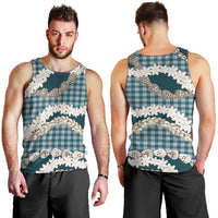 Dark Cyan Hawaii Tiare and Shell Lei Men Tank Top Hawaiian Palaka Luxury Vibes LT14 - Polynesian Pride