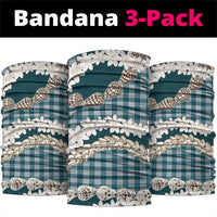 Dark Cyan Hawaii Tiare and Shell Lei Neck Gaiter Hawaiian Palaka Luxury Vibes LT14 package One Size: 25*50cm Dark Cyan - Polynesian Pride