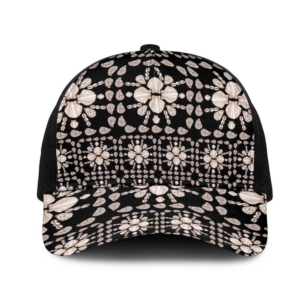 Aloha Hawaii Shell Quilt Baseball Net Cap Seamless Style LT14 One Size Black Black - Polynesian Pride