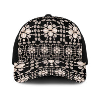 Aloha Hawaii Shell Quilt Baseball Net Cap Seamless Style LT14 One Size Black Black - Polynesian Pride