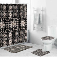Aloha Hawaii Shell Quilt Bathroom Set Seamless Style LT14 Bathroom Set (4 pcs) Black - Polynesian Pride