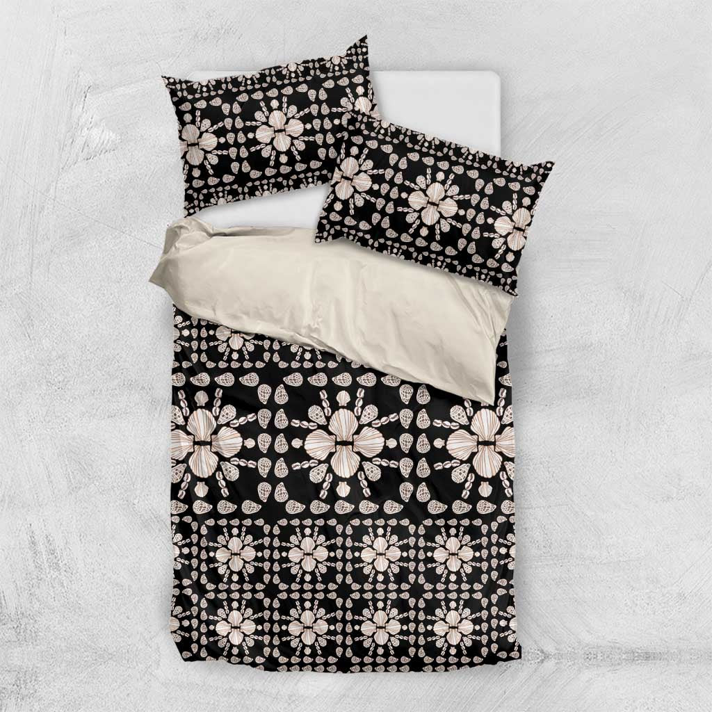 Aloha Hawaii Shell Quilt Bedding Set Seamless Style LT14 US Twin 172cm x 218cm Black - Polynesian Pride