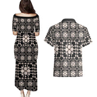 Aloha Hawaii Shell Quilt Couples Matching Puletasi and Hawaiian Shirt Seamless Style LT14 - Polynesian Pride