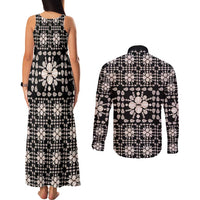Aloha Hawaii Shell Quilt Couples Matching Tank Maxi Dress and Long Sleeve Button Shirt Seamless Style LT14 - Polynesian Pride