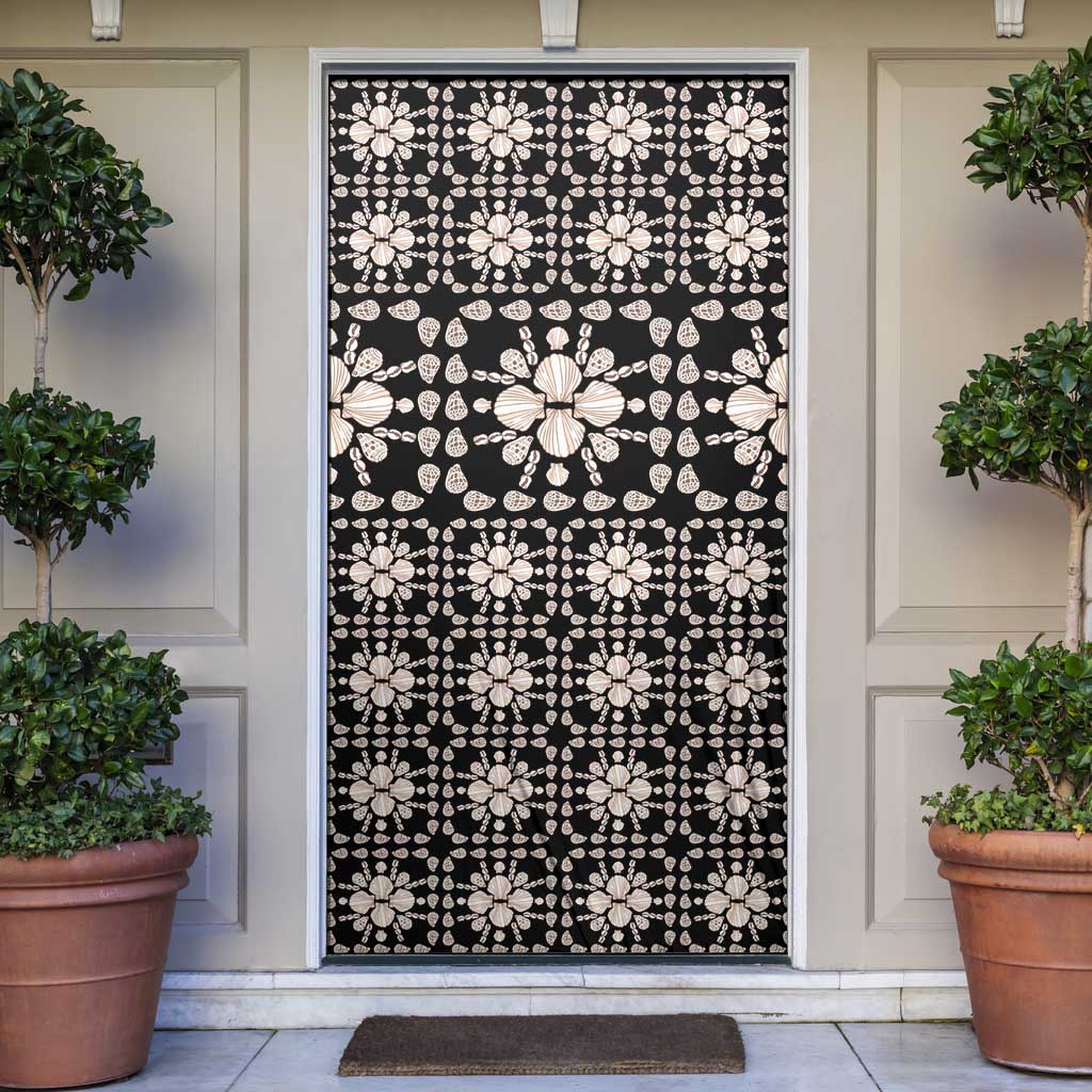 Aloha Hawaii Shell Quilt Door Cover Seamless Style LT14 Black - Polynesian Pride