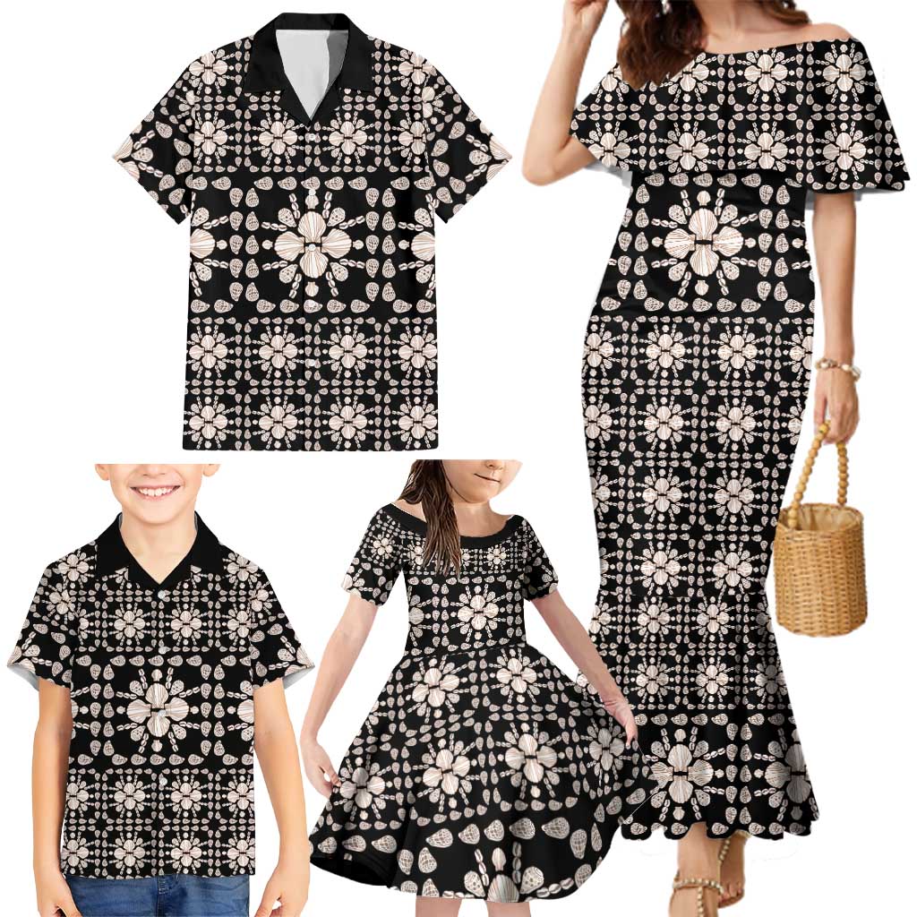 Aloha Hawaii Shell Quilt Family Matching Mermaid Dress and Hawaiian Shirt Seamless Style LT14 - Polynesian Pride