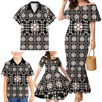Aloha Hawaii Shell Quilt Family Matching Mermaid Dress and Hawaiian Shirt Seamless Style LT14 - Polynesian Pride