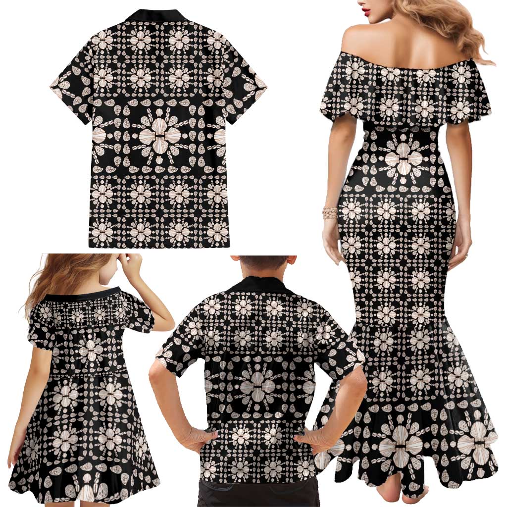 Aloha Hawaii Shell Quilt Family Matching Mermaid Dress and Hawaiian Shirt Seamless Style LT14 - Polynesian Pride
