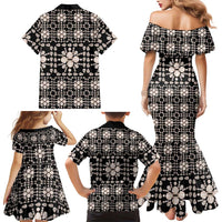 Aloha Hawaii Shell Quilt Family Matching Mermaid Dress and Hawaiian Shirt Seamless Style LT14 - Polynesian Pride