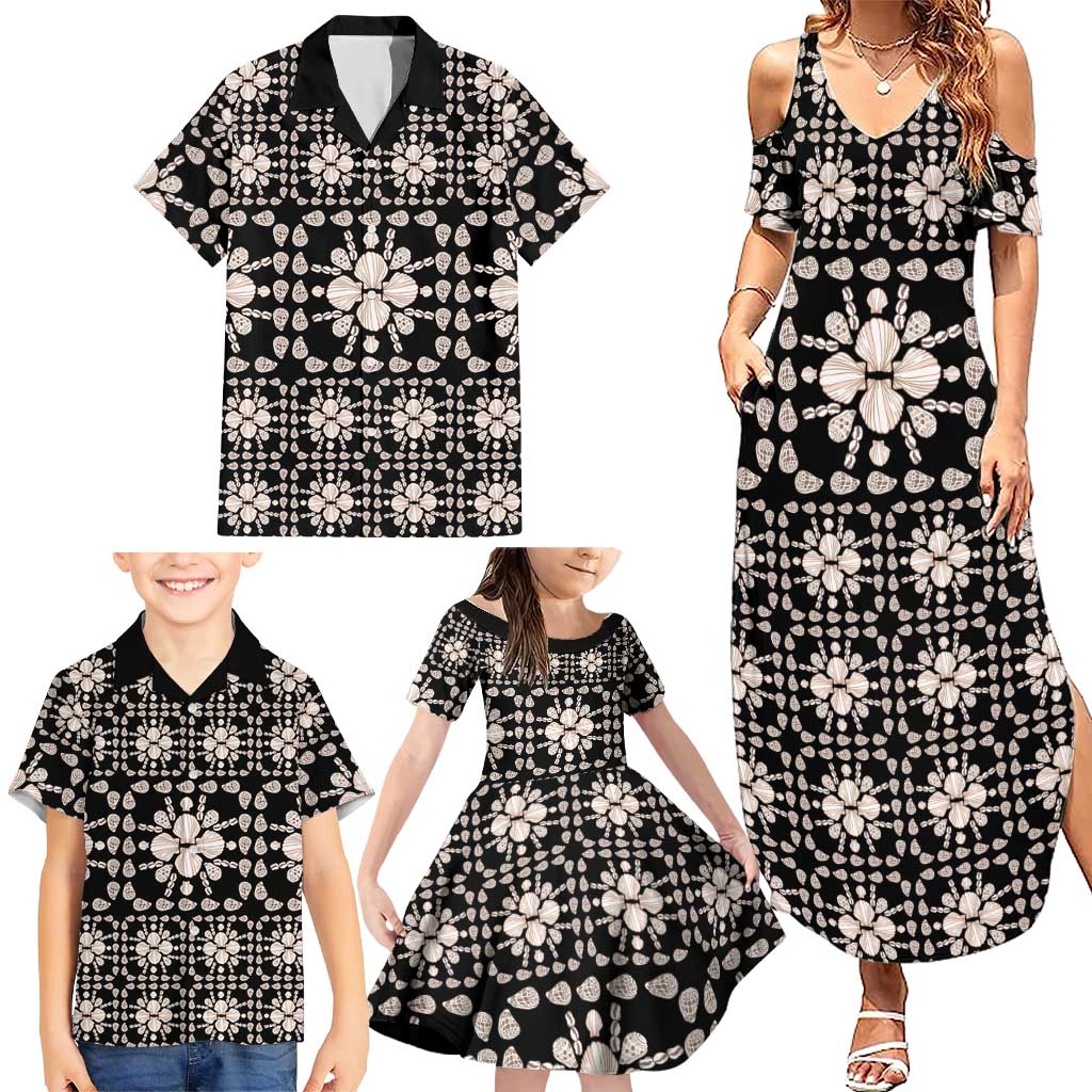 Aloha Hawaii Shell Quilt Family Matching Summer Maxi Dress and Hawaiian Shirt Seamless Style - Polynesian Pride