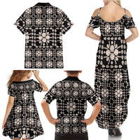 Aloha Hawaii Shell Quilt Family Matching Summer Maxi Dress and Hawaiian Shirt Seamless Style - Polynesian Pride
