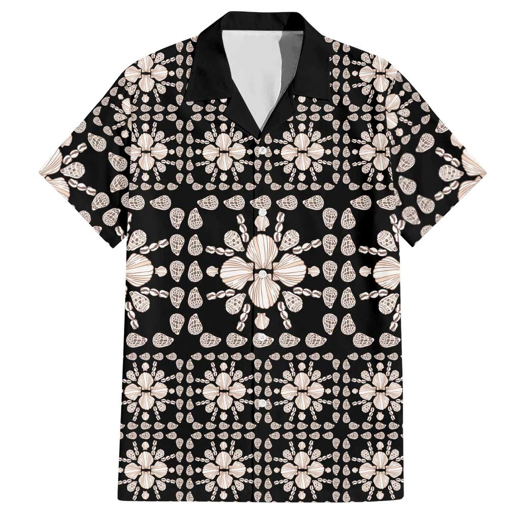 Aloha Hawaii Shell Quilt Hawaiian Shirt Seamless Style LT14 Black - Polynesian Pride