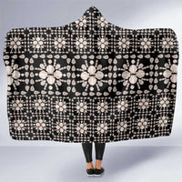 Aloha Hawaii Shell Quilt Hooded Blanket Seamless Style LT14 One Size Black - Polynesian Pride