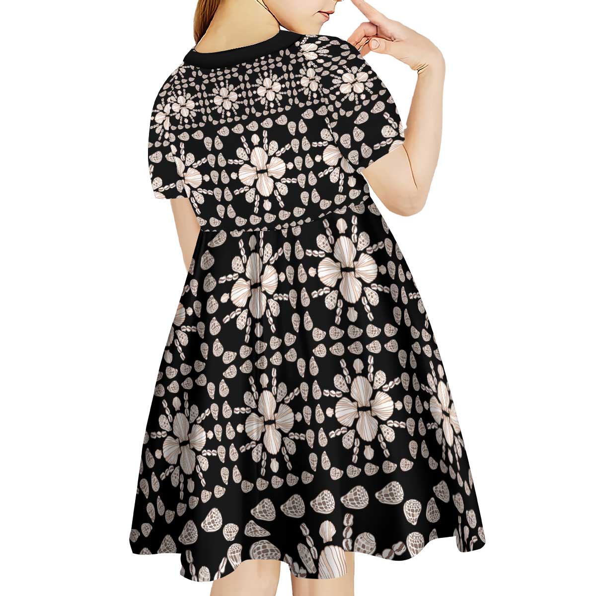 Aloha Hawaii Shell Quilt Kid Short Sleeve Dress Seamless Style LT14 - Polynesian Pride