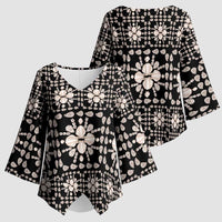 Aloha Hawaii Shell Quilt Kimono Sleeve Blouse Seamless Style LT14 - Polynesian Pride