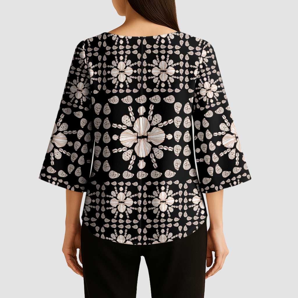 Aloha Hawaii Shell Quilt Kimono Sleeve Blouse Seamless Style LT14 - Polynesian Pride