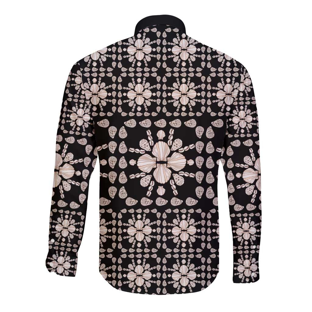 Aloha Hawaii Shell Quilt Long Sleeve Button Shirt Seamless Style LT14 - Polynesian Pride