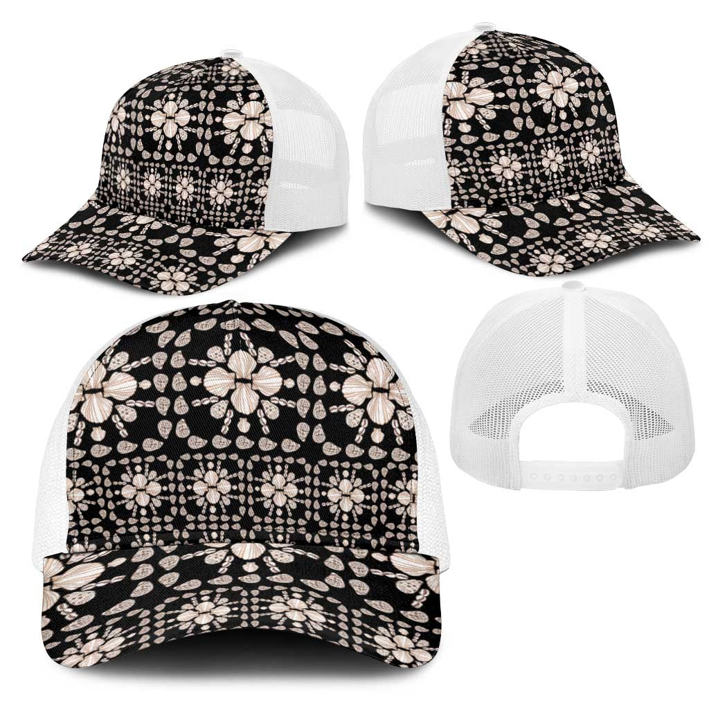 Aloha Hawaii Shell Quilt Mesh Trucker Cap Seamless Style - Polynesian Pride