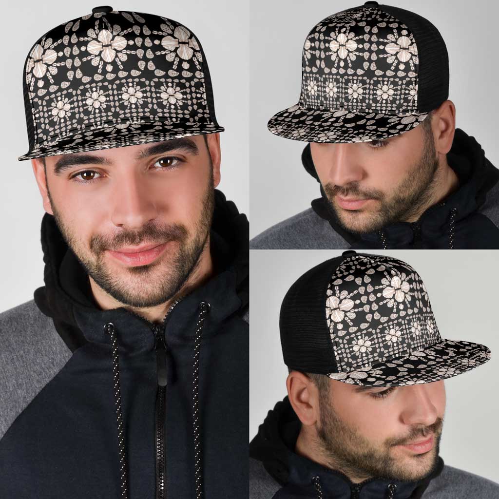 Aloha Hawaii Shell Quilt Mesh Trucker Cap Seamless Style - Polynesian Pride