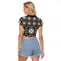 Aloha Hawaii Shell Quilt Raglan Cropped T Shirt Seamless Style - Polynesian Pride
