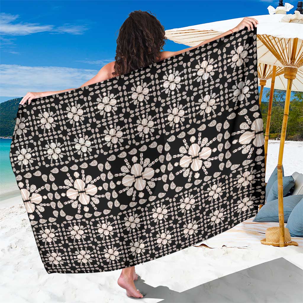 Aloha Hawaii Shell Quilt Sarong Seamless Style LT14 One Size 44 x 66 inches Black - Polynesian Pride