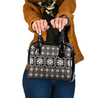 Aloha Hawaii Shell Quilt Shoulder Handbag Seamless Style LT14 One Size Black - Polynesian Pride