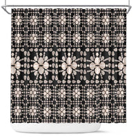 Aloha Hawaii Shell Quilt Shower Curtain Seamless Style LT14 Black - Polynesian Pride