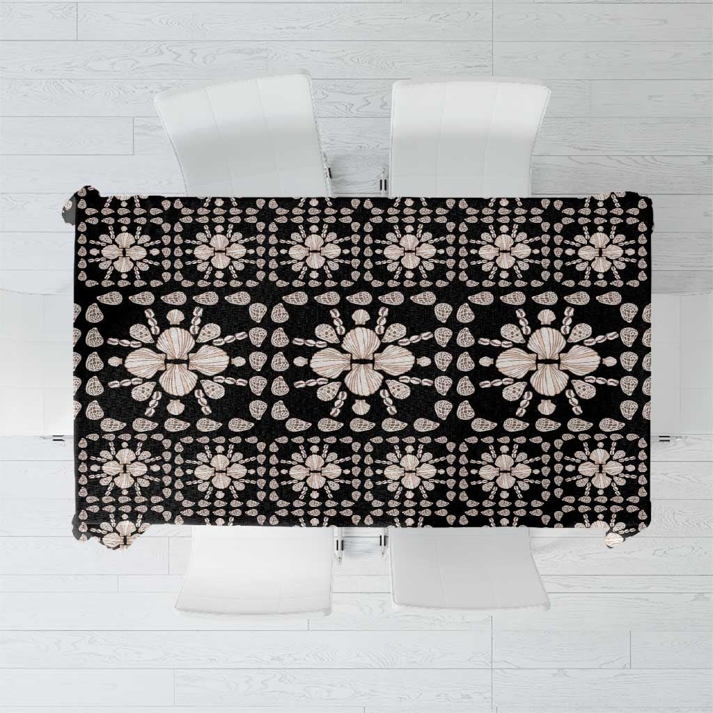 Aloha Hawaii Shell Quilt Tablecloth Seamless Style LT14 Black - Polynesian Pride