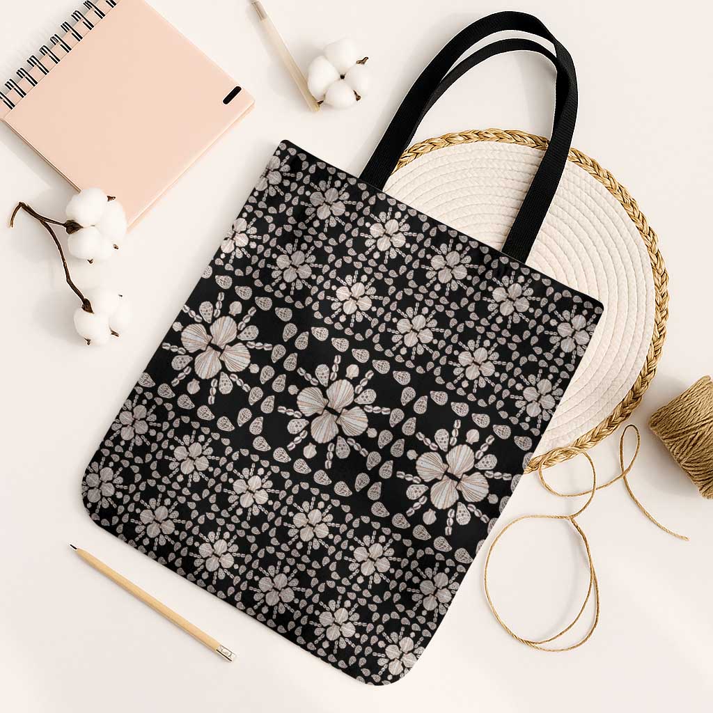 Aloha Hawaii Shell Quilt Tote Bag Seamless Style LT14 Black Strap One Size Black - Polynesian Pride