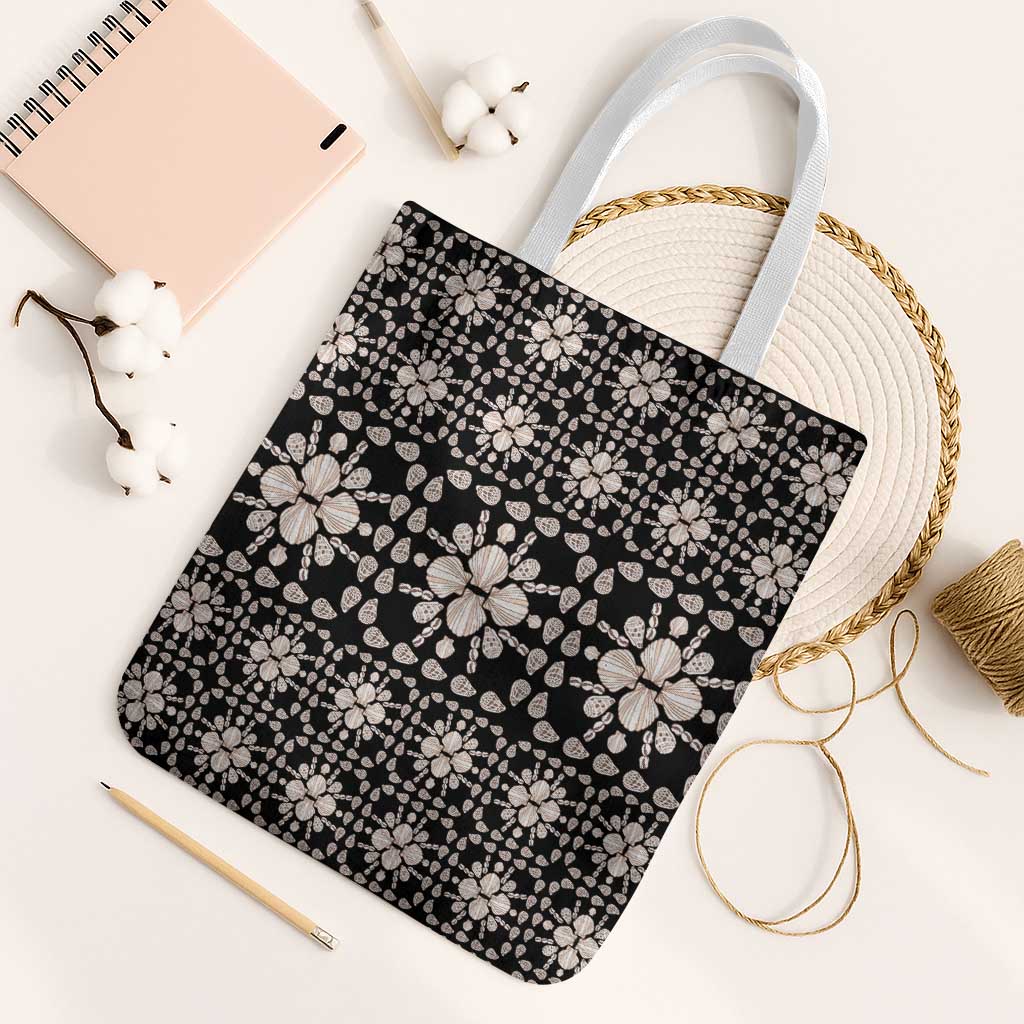 Aloha Hawaii Shell Quilt Tote Bag Seamless Style LT14 White Strap One Size Black - Polynesian Pride