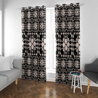 Aloha Hawaii Shell Quilt Window Curtain Seamless Style LT14 With Grommets Black - Polynesian Pride
