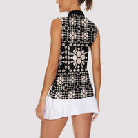 Aloha Hawaii Shell Quilt Women Sleeveless Polo Shirt Seamless Style LT14 - Polynesian Pride