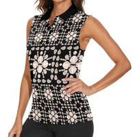 Aloha Hawaii Shell Quilt Women Sleeveless Polo Shirt Seamless Style LT14 - Polynesian Pride