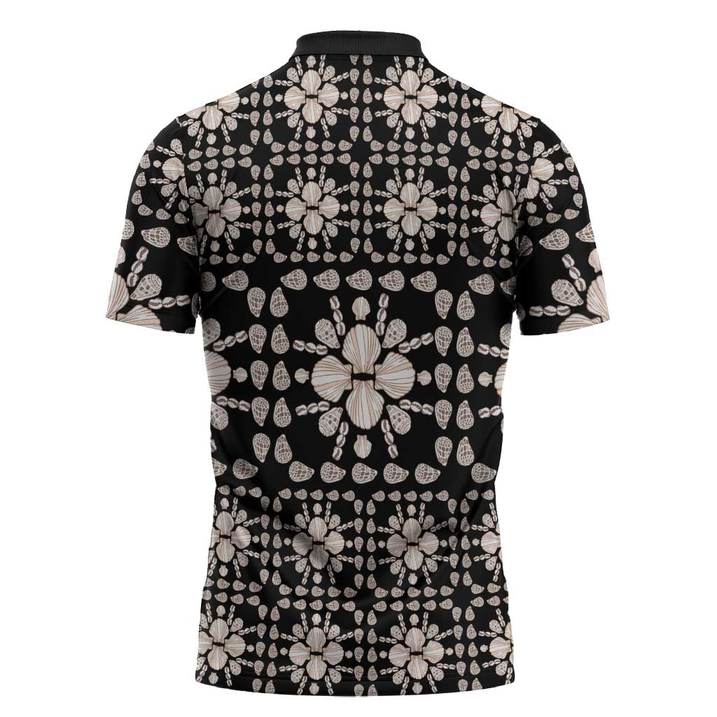 Aloha Hawaii Shell Quilt Zipper Polo Shirt Seamless Style - Polynesian Pride