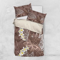 Mocha Mousse Polynesian Tribal Frangipani Tropical Vibe Bedding Set