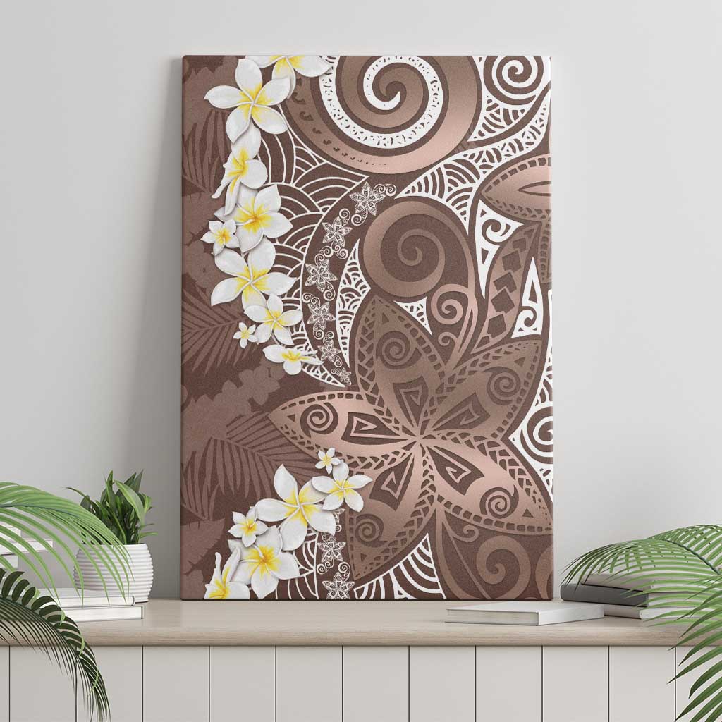 Mocha Mousse Polynesian Tribal Frangipani Tropical Vibe Canvas Wall Art LT14 - Polynesian Pride