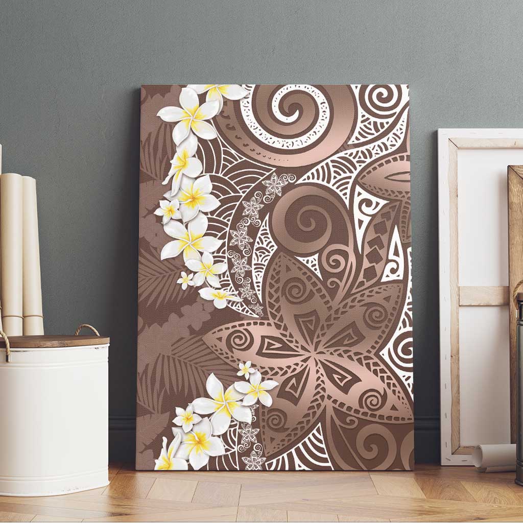Mocha Mousse Polynesian Tribal Frangipani Tropical Vibe Canvas Wall Art LT14 - Polynesian Pride