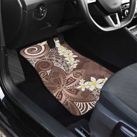 Mocha Mousse Polynesian Tribal Frangipani Tropical Vibe Car Mats
