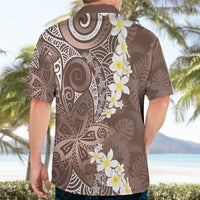 Mocha Mousse Polynesian Tribal Frangipani Tropical Vibe Hawaiian Shirt