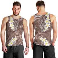 Mocha Mousse Polynesian Tribal Frangipani Tropical Vibe Men Tank Top