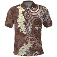 Mocha Mousse Polynesian Tribal Frangipani Tropical Vibe Polo Shirt LT14 Mocha Mousse - Polynesian Pride