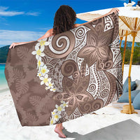 Mocha Mousse Polynesian Tribal Frangipani Tropical Vibe Sarong