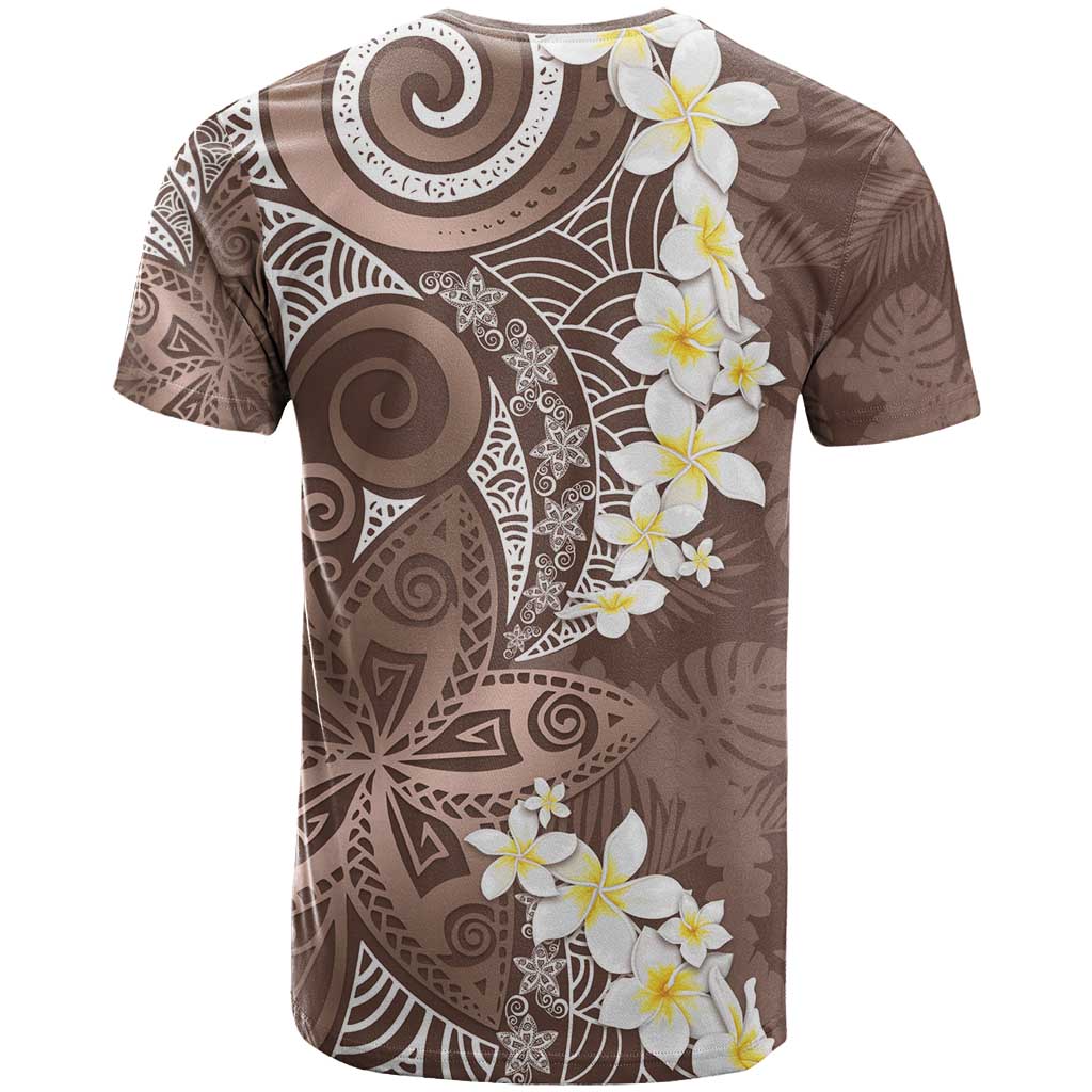 Mocha Mousse Polynesian Tribal Frangipani Tropical Vibe T Shirt