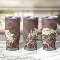 Mocha Mousse Polynesian Tribal Frangipani Tropical Vibe Tumbler Cup