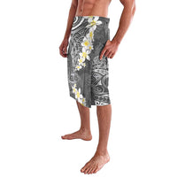 Gray Polynesian Tribal Frangipani Tropical Vibe Lavalava