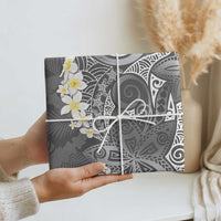 Gray Polynesian Tribal Frangipani Tropical Vibe Wrapping Paper - Polynesian Pride