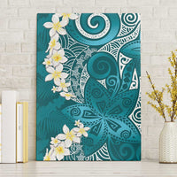 Cyan Polynesian Tribal Frangipani Tropical Vibe Canvas Wall Art LT14 Without Frame Cyan - Polynesian Pride