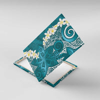 Cyan Polynesian Tribal Frangipani Tropical Vibe Canvas Wall Art LT14 With Frame Cyan - Polynesian Pride