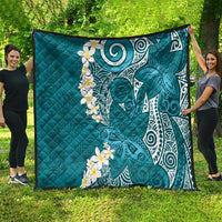 Cyan Polynesian Tribal Frangipani Tropical Vibe Quilt LT14 - Polynesian Pride