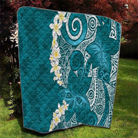 Cyan Polynesian Tribal Frangipani Tropical Vibe Quilt LT14 - Polynesian Pride
